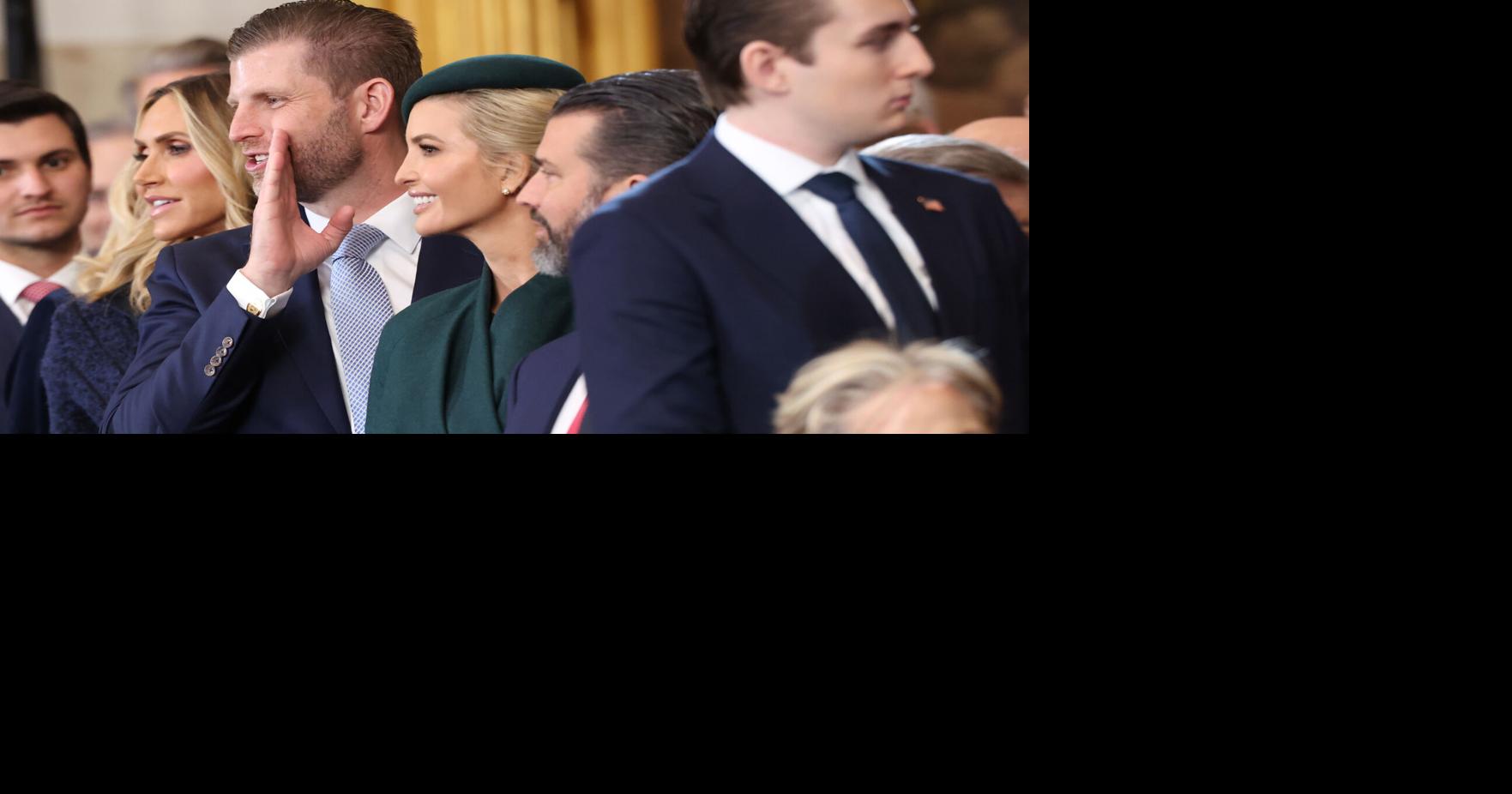 From left, Lara Trump, Eric Trump, Ivanka Trump, Donald Trump Jr. and Barron Trump attend inauguration ceremonies in the U.S. Capitol Rotunda on Jan. 20, 2025, in Washington, D.C..