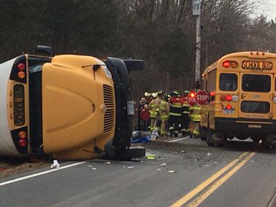 Police: Minor injuries in school bus rollover