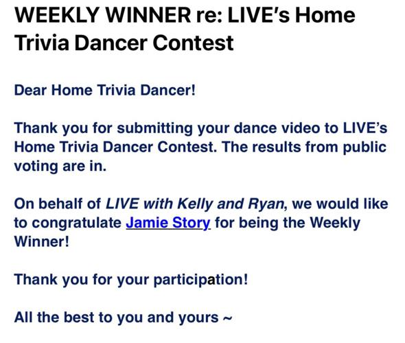 Catskill’s dancing Story wins ‘Live with Kelly and Ryan’ weekly contest