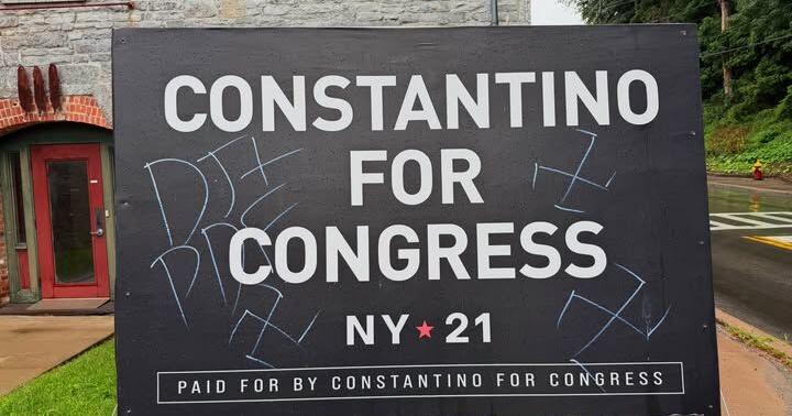 Constantino sign defaced with swastikas, Amsterdam police investigating