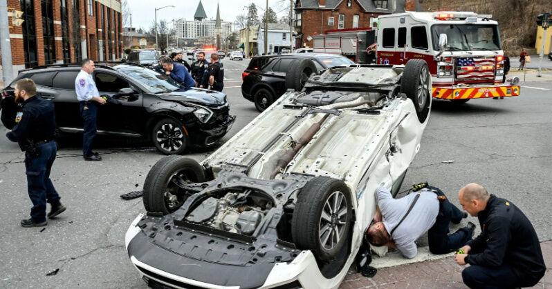 Police: Car rolls over in Schenectady crash | Local News | dailygazette.com