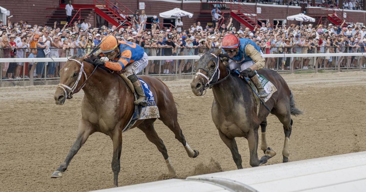 Renegade grinds out Jim Dandy win off patient ride