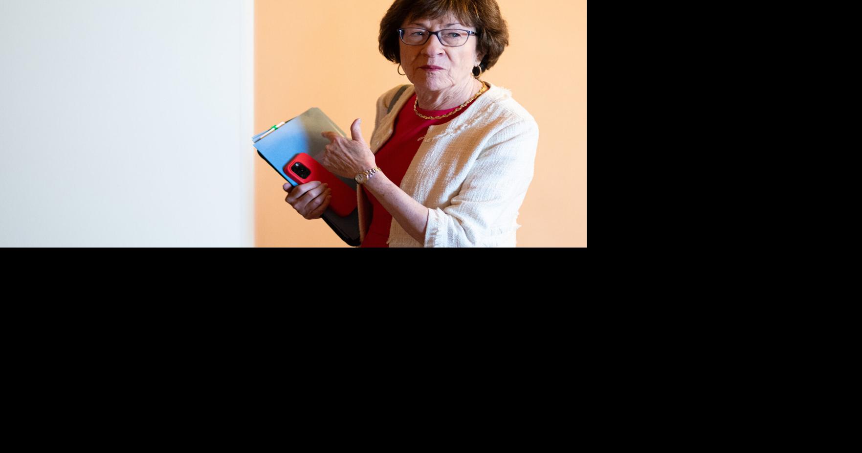 Senate Appropriations Chair Susan Collins, R- Maine, arrives for the Senate Republicans’ lunch meeting on Wednesday, July 29, 2026.
