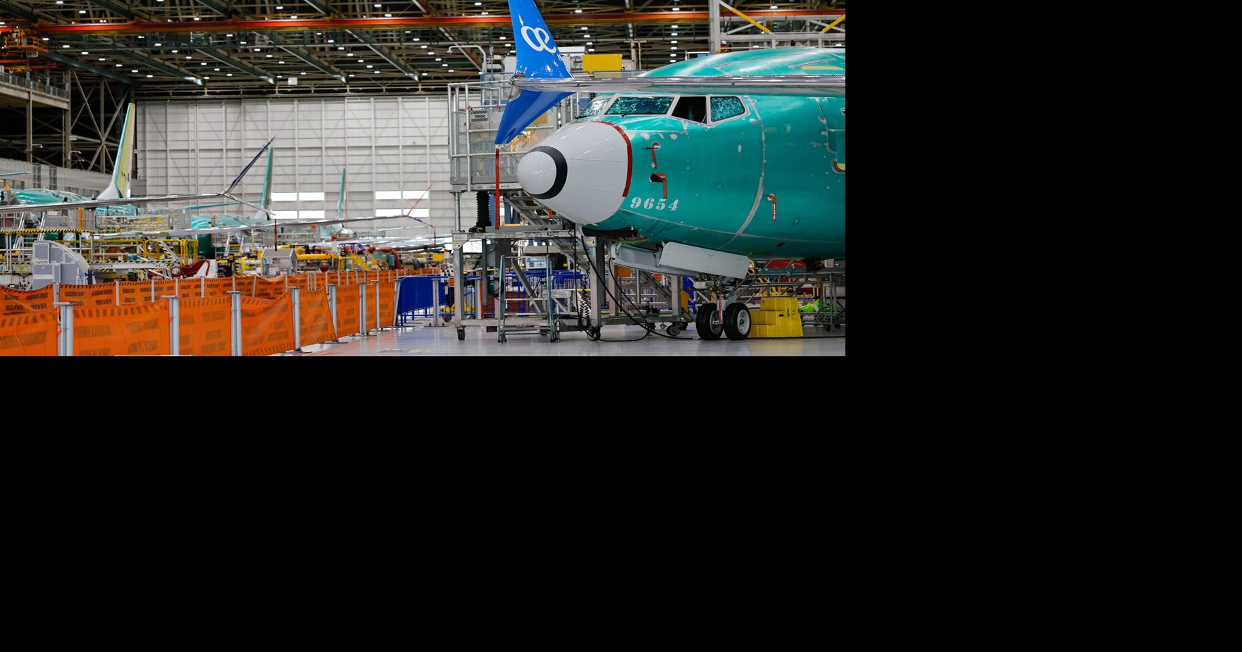 Several 737 MAX aircraft are seen in various stages of assembly at the Boeing factory on Wednesday, April 15, 2026, in Renton, Washington.