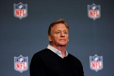 NFL commissioner Roger Goodell looks on during Super Bowl LX Opening Night at San Jose McEnery Convention Center on Monday, Feb. 2, 2026, in San Jose, California.