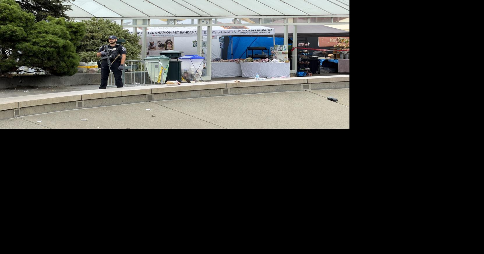 Scene at Seattle Center Sunday, July 26, 2026, where a mass shooting has been reported.