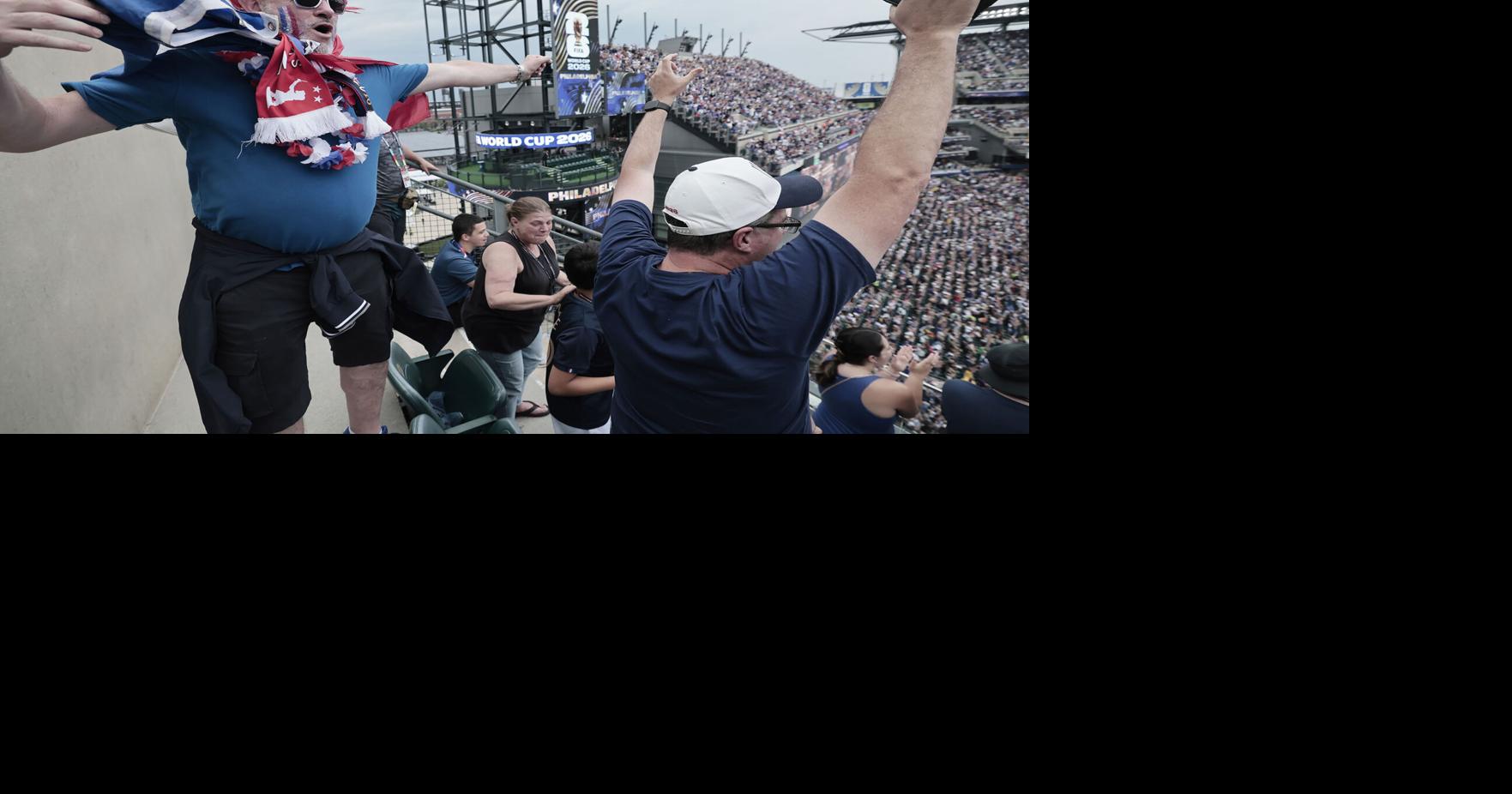 Jimmy Coilliot of Lille, France cheers after France took a 1-0 lead in the first half of their Group I World Cup match vs.
