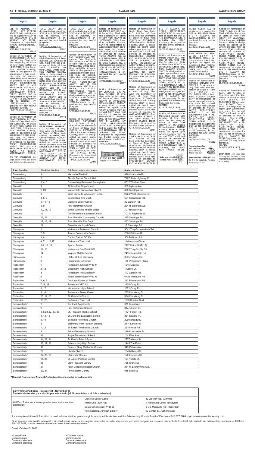 Page A8 | The Recorder e-Edition | dailygazette.com