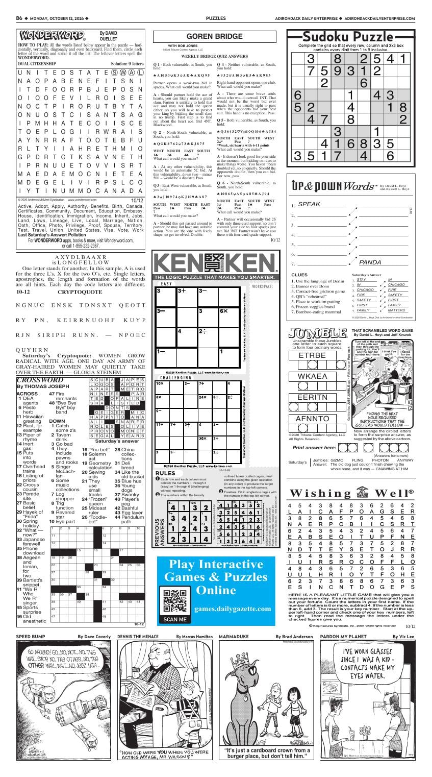Page B6 | Adirondack Daily Enterprise e-Edition | dailygazette.com