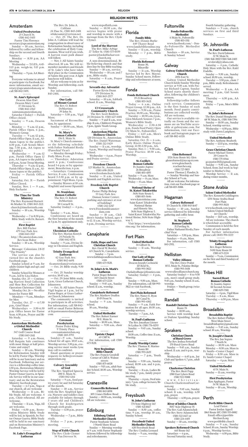 Page A16 | The Recorder e-Edition | dailygazette.com