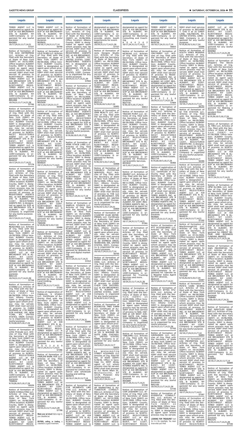 Page D3 | The Recorder e-Edition | dailygazette.com