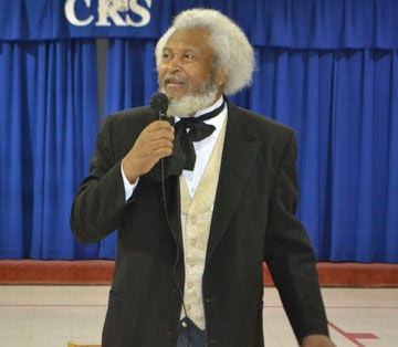 Reenactor portrays abolitionist orator Frederick Douglass