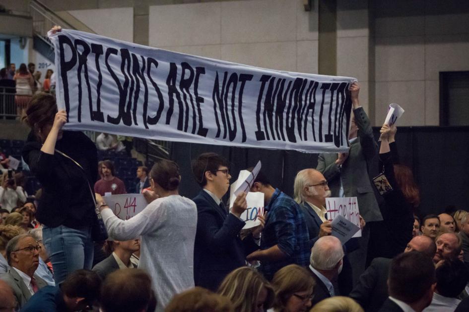 Letcher group protests prison at SOAR Summit News