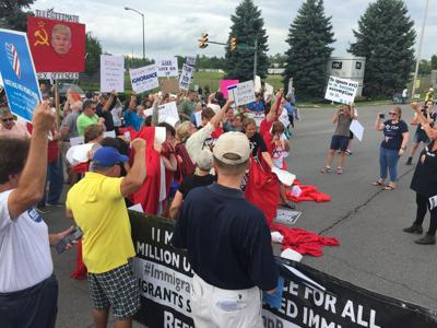 Hundreds of supporters, protesters await Trump in Wilkes-Barre