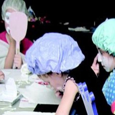 Campers Clown Around Entertainers Share Face Paint Balloon