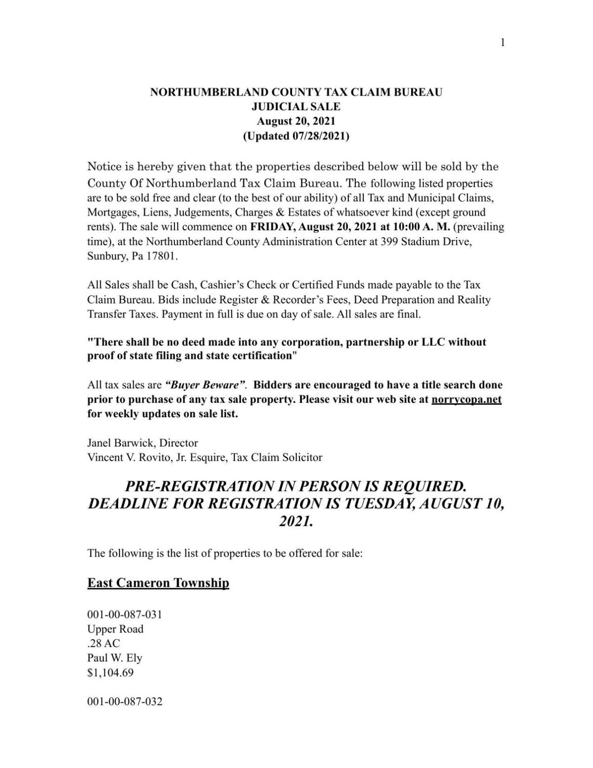 Schuylkill County Judicial Sale