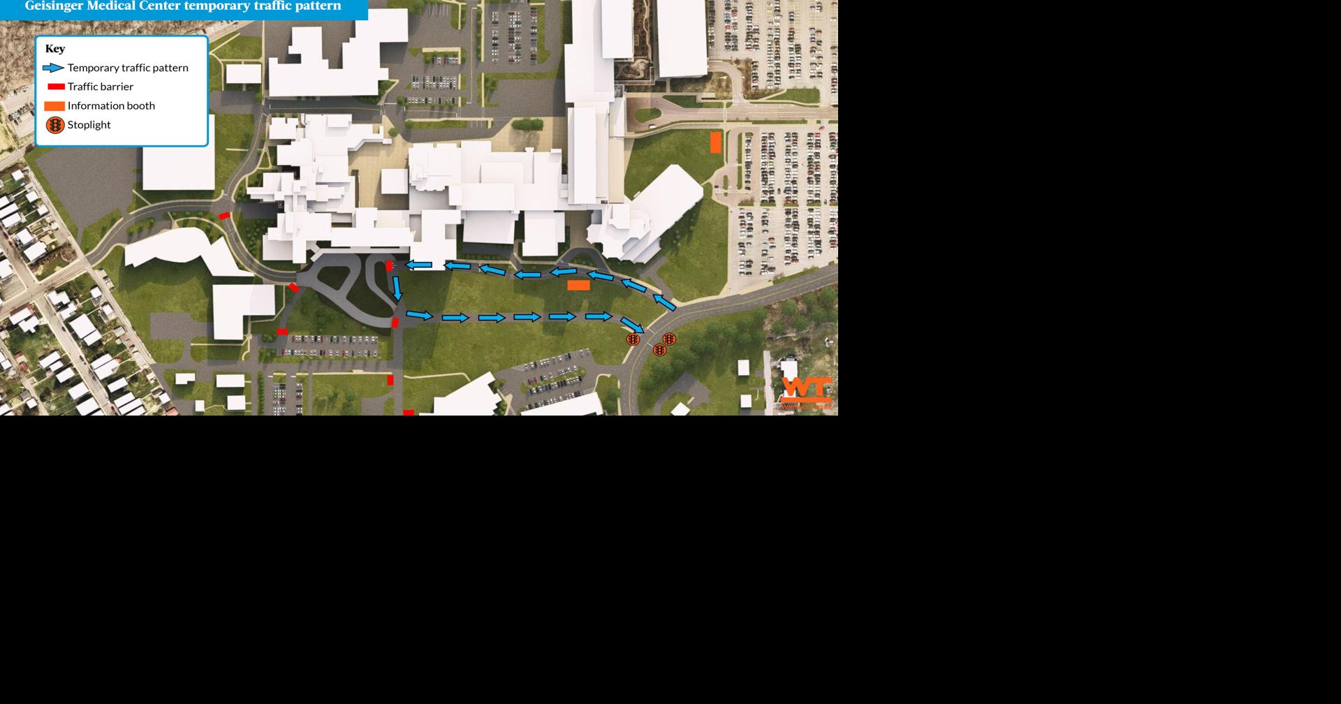 Two hospital entrances will temporarily close for Geisinger road ...