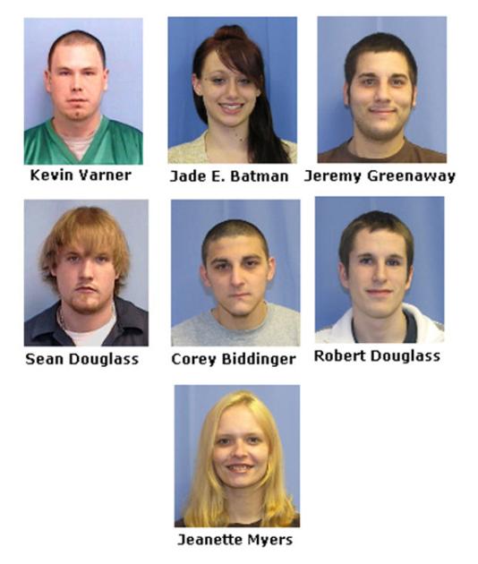 Seven arrested today for allegedly smuggling drugs into the Snyder