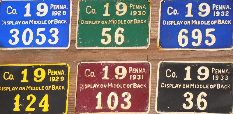Sold at Auction: Group of 13 Pennsylvania Fishing License Buttons