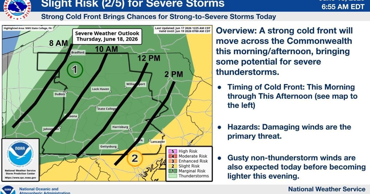 Strong winds, thunderstorms could spread across state Thursday