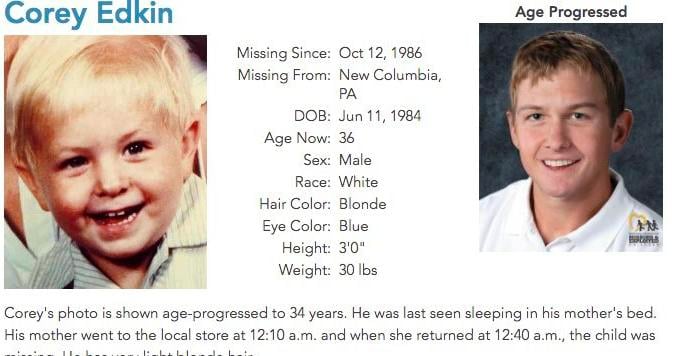 Toddler who went missing in 1986 declared legally dead