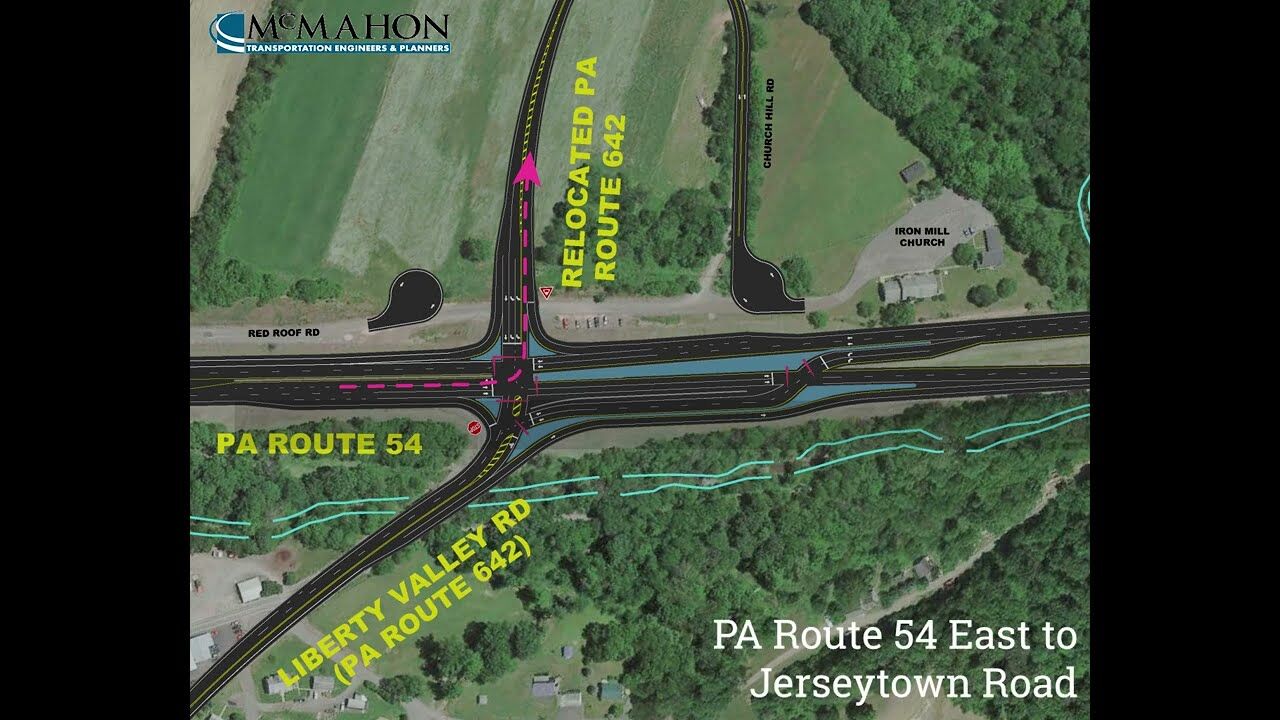 New configuration of Danville Route 54, 642 intersection first of