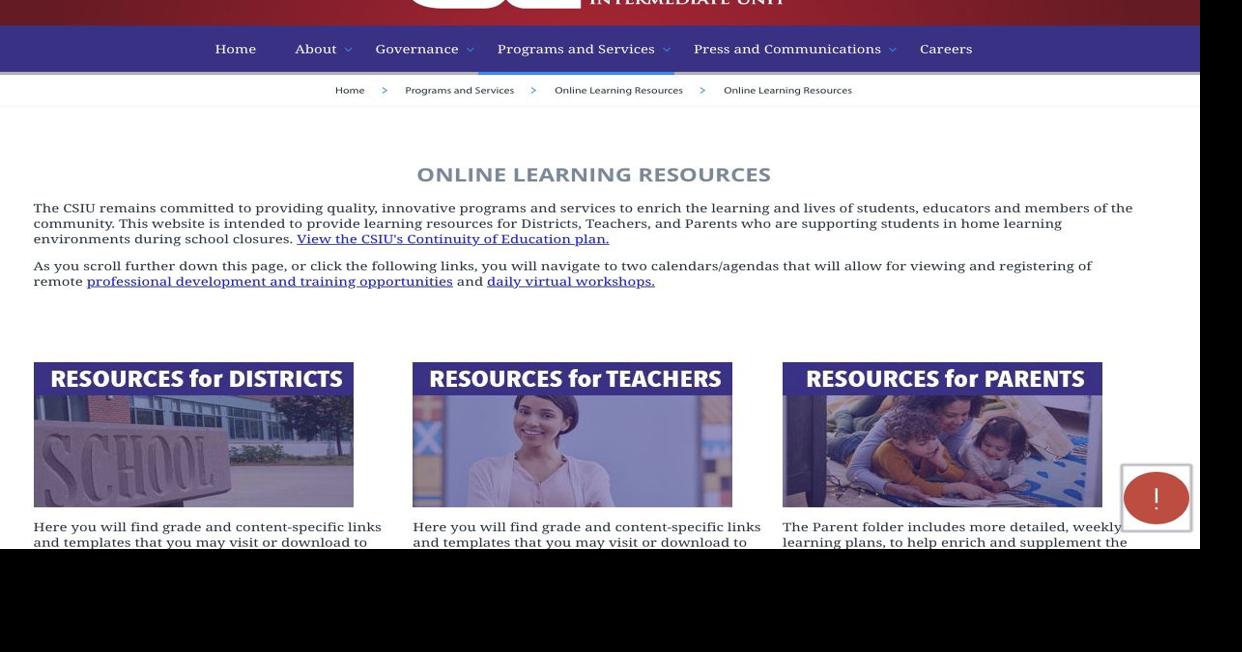 CSIU launches extensive online learning resources | Local News ...