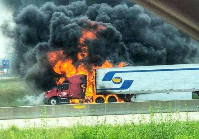 Truck Fire Consumes 300k Worth Of Kit Kats Don T Miss This Fire Starts At Front Of Semi Truck Trailer Loaded With Kit Kat Bars