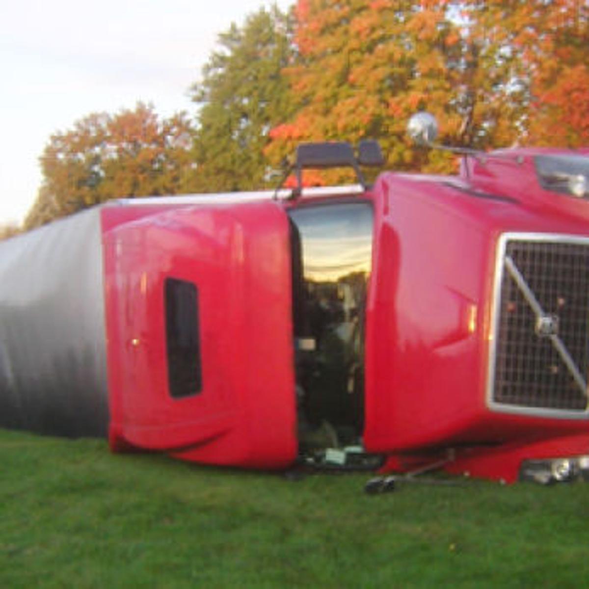 Tractor Trailer Flips Over Along Route 11 News Dailyitem Com