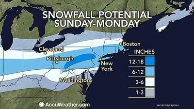 Accuweather S New Forecast Expect A Foot Of Snow Monday News