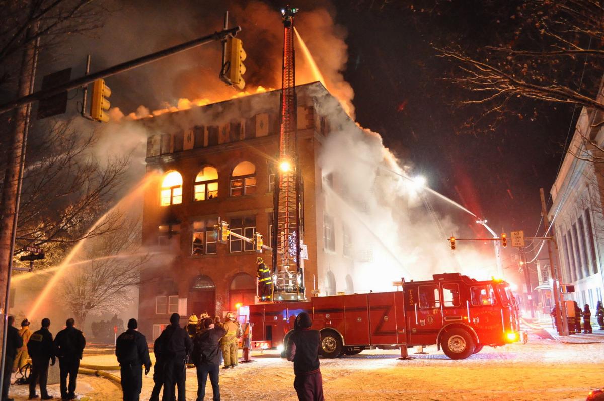 Fire destroys landmark: City, owner mourn loss of Masonic building