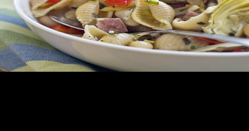 Healthy antipasti pasta salad is perfect for a light dinner Food