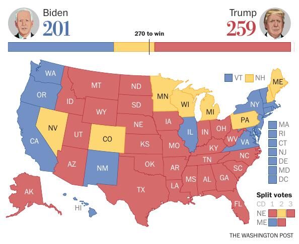 Analysis: The 3 most likely paths to victory for Biden and Trump, in ...