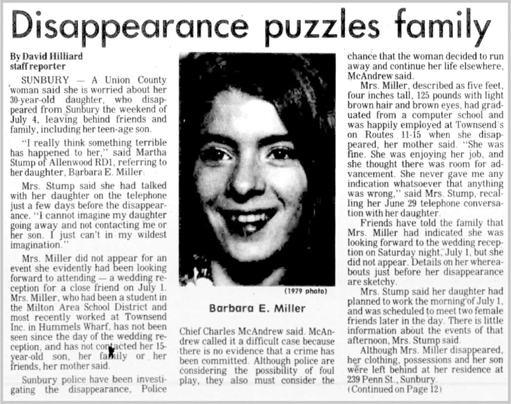 30 Years Later A timeline of the Barbara Miller investigation News