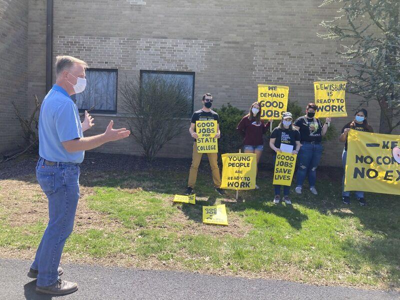 Lewisburg residents rally outside Keller's office seeking support to combat climate change - Sunbury Daily Item