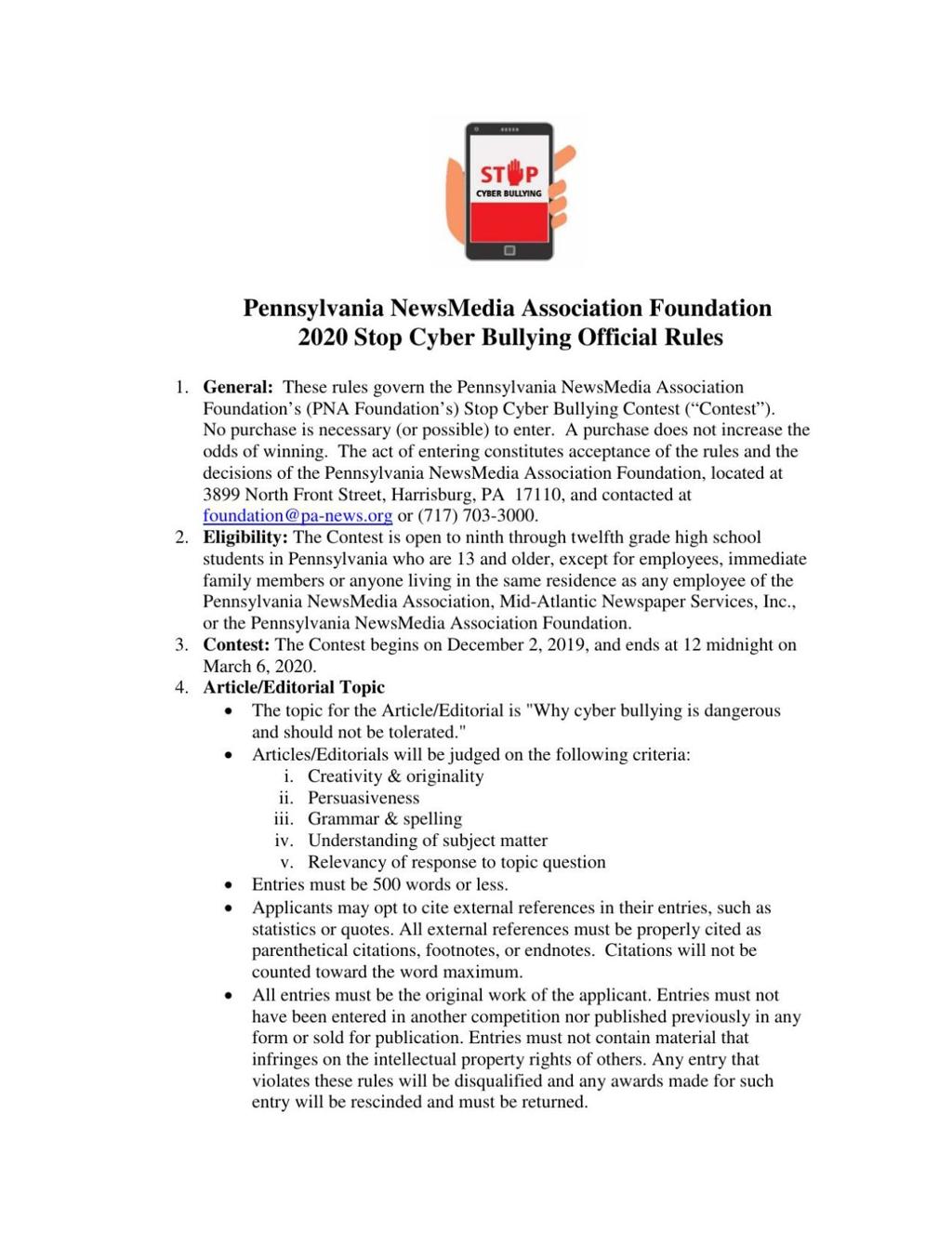 Students Can Highlight Cyberbullying Concerns In Editorial Contest Opinion Dailyitem Com