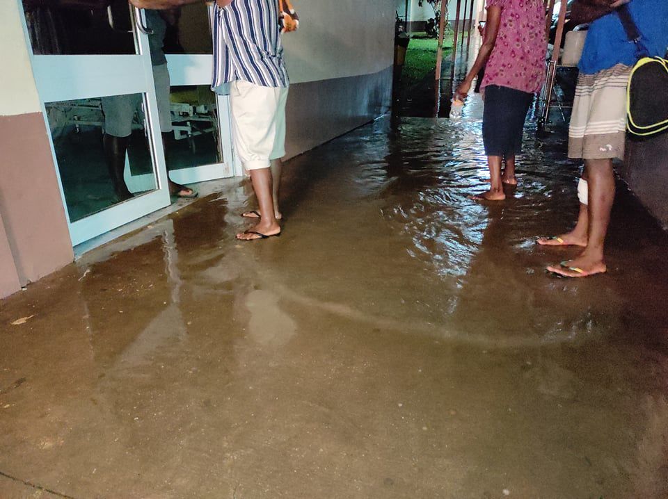Maternity Ward Entrance Flooded During Heavy Rainfall