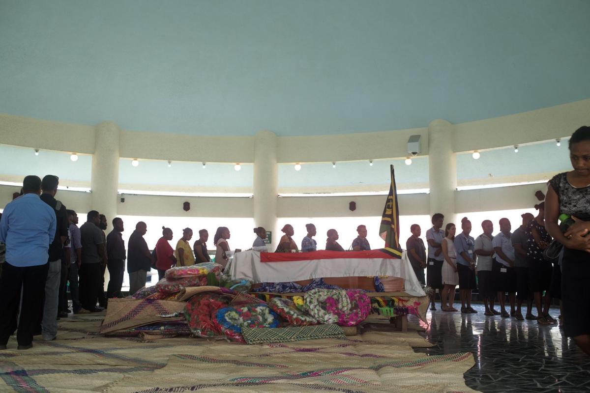 Donald Kalpokas lies in state