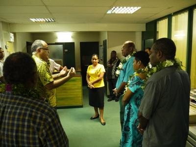 Minister Pikioune visits Air Van Sales and Marketing sections