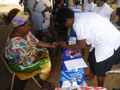 Councilor Rose Peter organizes health checks for voters