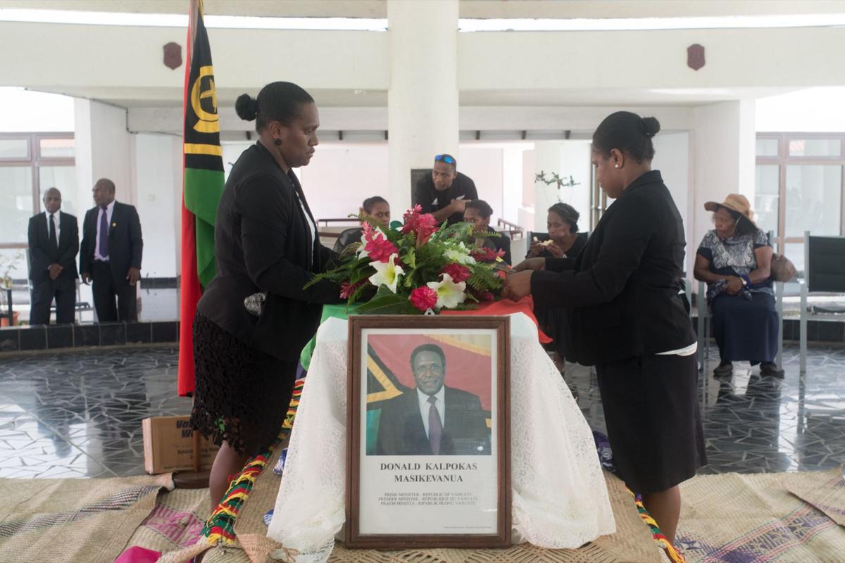 Donald Kalpokas lies in state