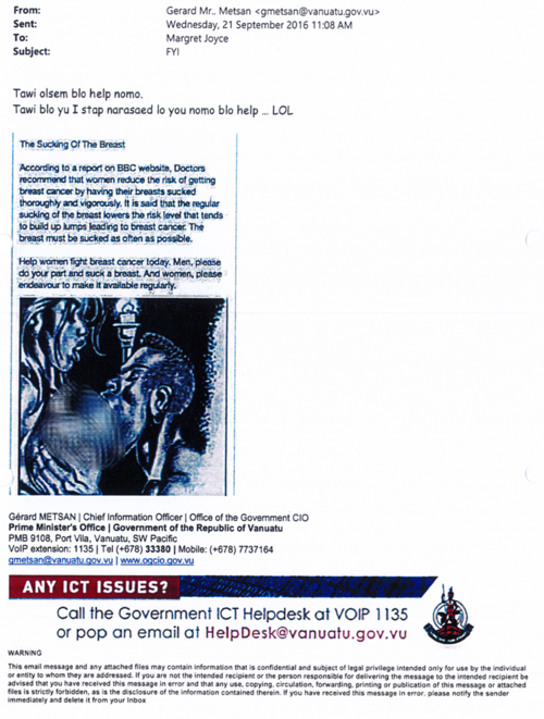 Email sent from OGCIO to TRR staff