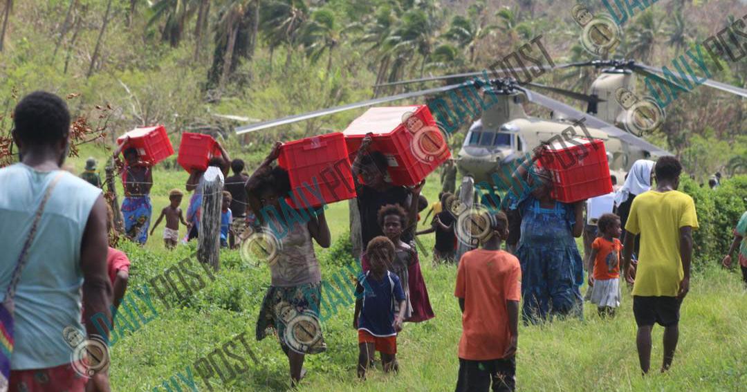 Relief supplies for cyclone-stricken Erromango villagers