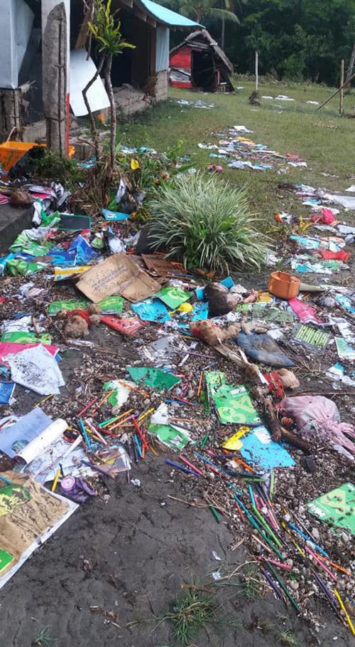 Tsunami damage to school