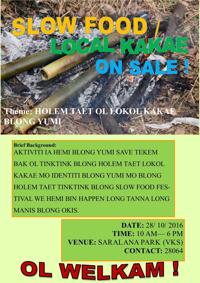 Slow Food show at Saralana Park Friday