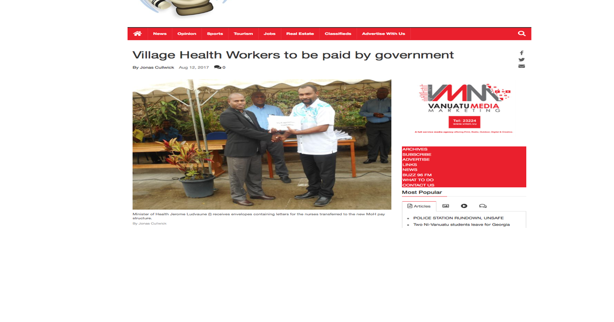 SANMA Village Health Workers still waiting to be included on Gov’t ...