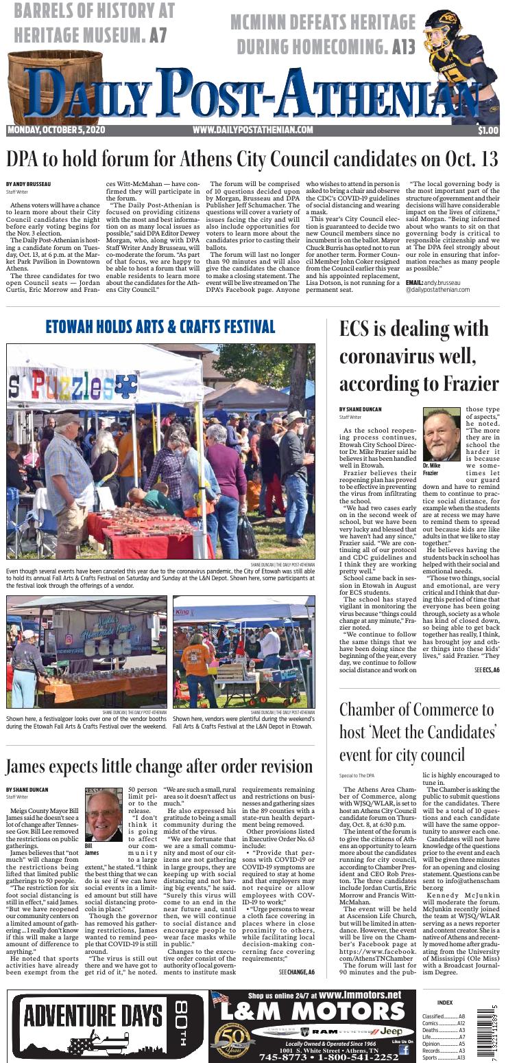 Page A1 | The Daily Post-Athenian | dailypostathenian.com