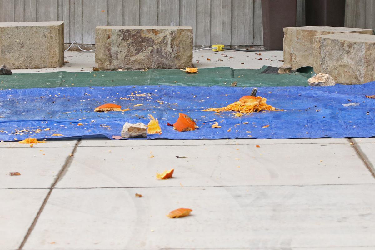 Cwu Physics Club S Pumpkin Drop Smashing Success News Dailyrecordnews Com