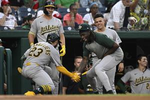 Athletics' Shea Langeliers join elite list of catchers with second 3-homer game