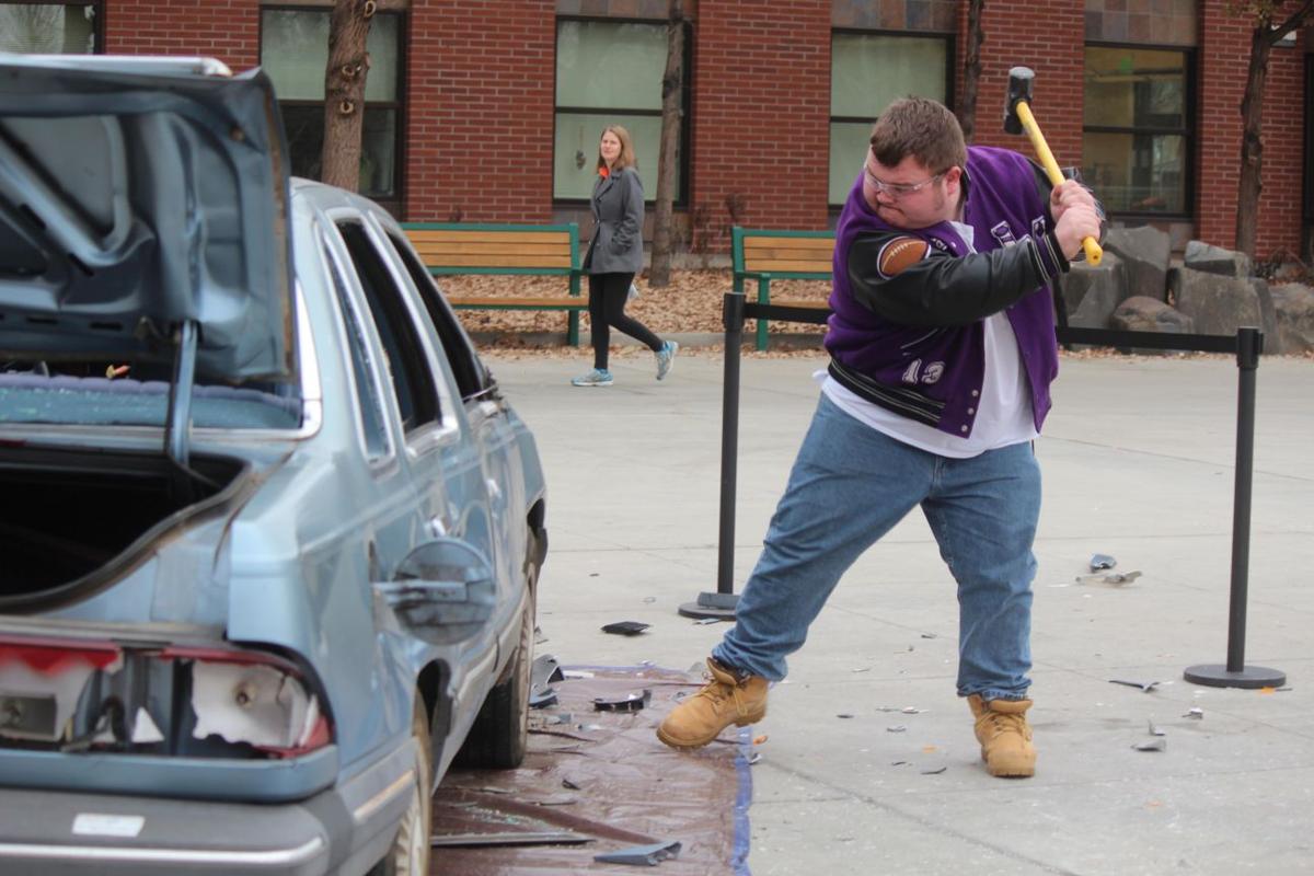 Central Students Destroy A Car To Relieve Finals Stress Members Dailyrecordnews Com